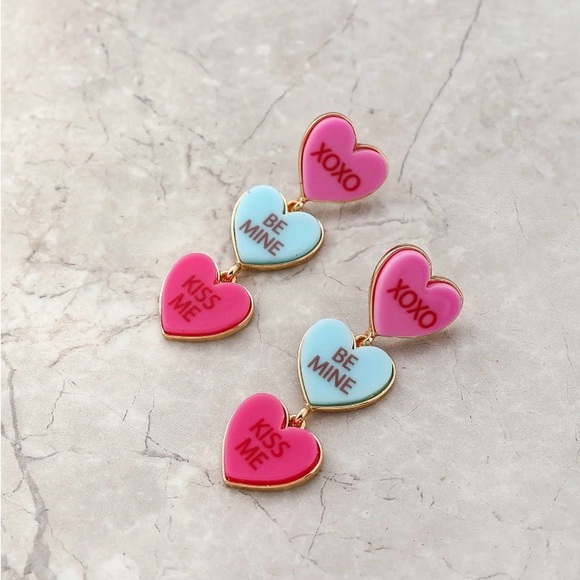 Nwt Candy Heart Drop Earrings - Picture 3 of 4